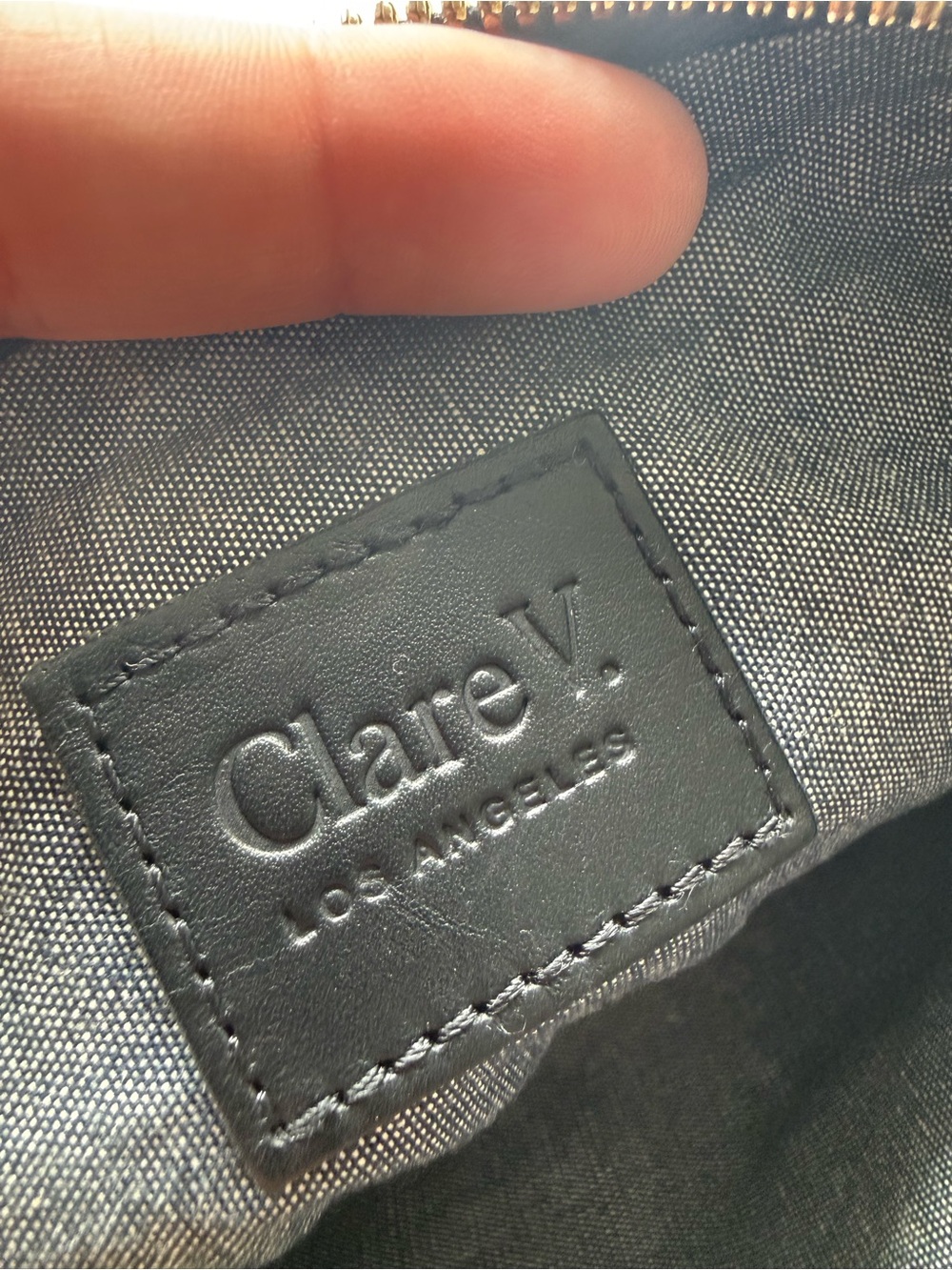 Clare V Light Blue Woven Checker Petit Moyen - Picture 4 of 6